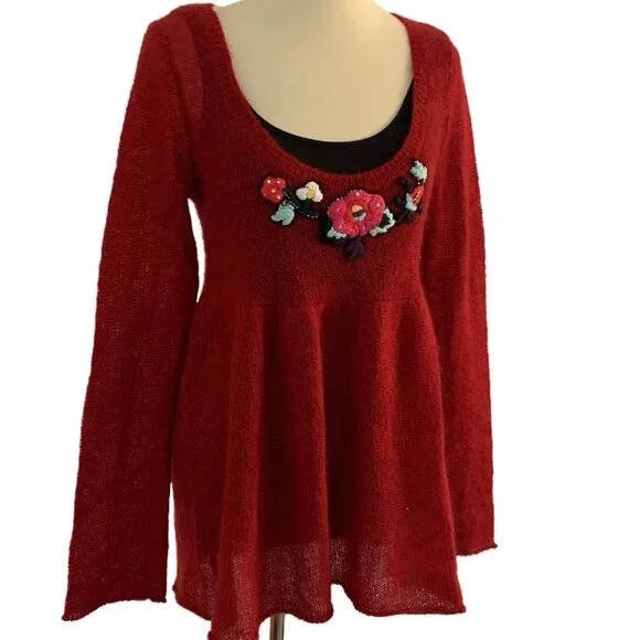 Moda International Scoop Neck Embroidered Sweater - Picture 3 of 7